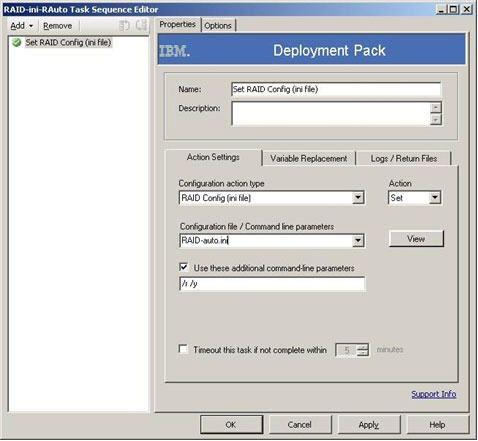 The Lenovo Deployment Pack software invokes PRAID with the /r switch and the /y switch for all Set operations using the wizard.
