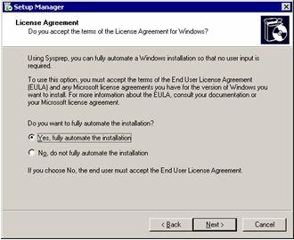 The following page opens: Figure 105. Setup Manager: License Agreement Step 9.
