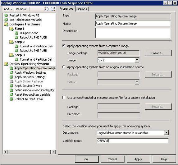 Figure 119. Deploy Windows 2008 R2 page Step 10. In the Image field, select 2-2 from the list, and click Apply. Step 11. Follow the common steps to deploy the WS08 R2 image. Step 12.