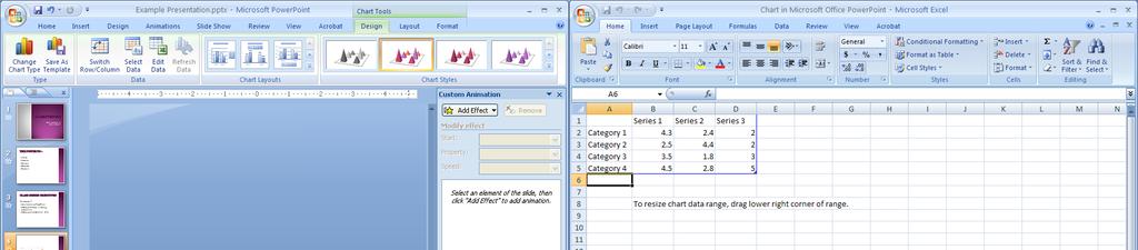 Page 18 INSERTING A CHART Try-It 9: Insert a chart into a slide and change the data. 1. Insert a new slide 2.