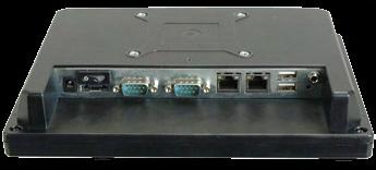 Hot Keys Controlled by Cap-Sensor 12V DC Jack Power Switch RS-232/422/485 Versatile I/O Ports Brightness Control Volume Control Audio Line-out Hot Keys Lock Reset