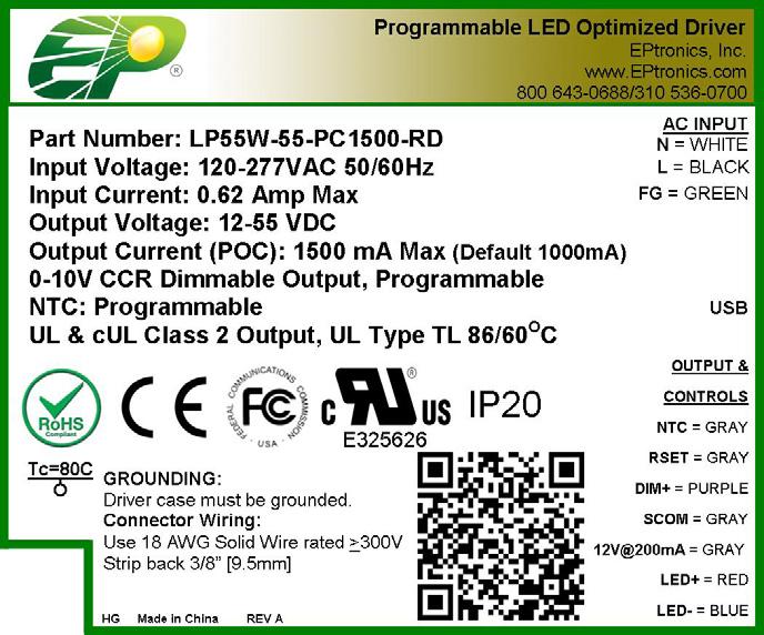 55W LED Optimized Drivers 55 Watt 30 Watt - -55-PC1500-RD - LD30W Series FLICKER CONSTANT FREE VOLTAGE OR LED CONSTANT DRIVER WITH CURRENT 0-10V DIMMING LED DRIVER & 12V WITH AUX DIM- MING Mechanical