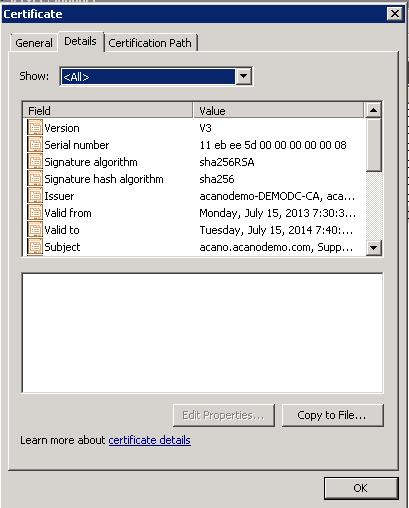 Click Copy to File which starts the Certificate Export Wizard. ix. Select Base-64 encoded X.509 (.