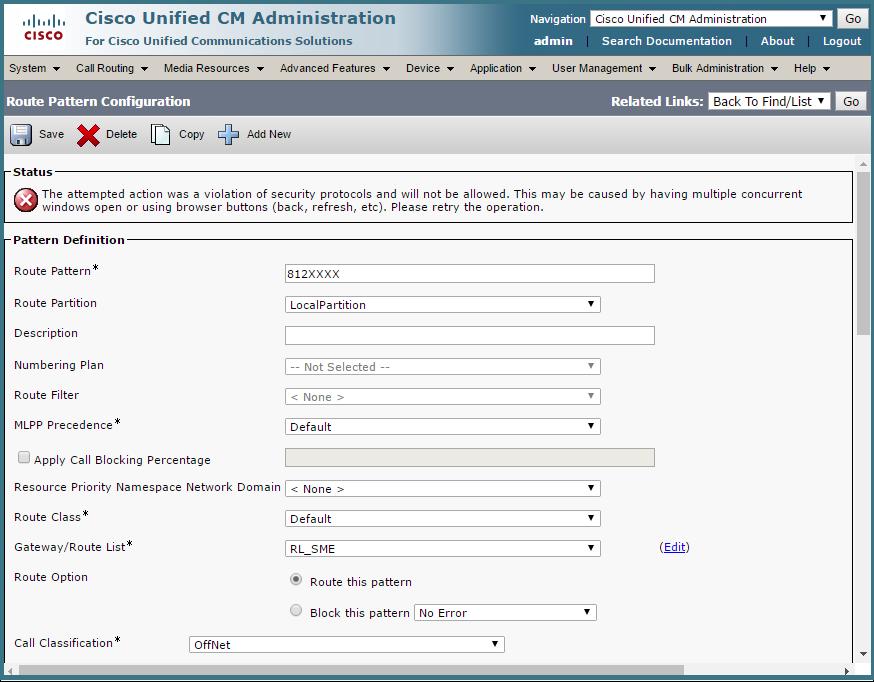 Appendix A Setting up Local Route Groups on Cisco Unified Communications Manager Figure 32: Setting up a