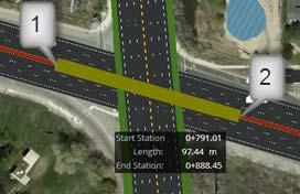 Create a Bridge on the Freeway 1. Select Bridge from the Structure Tools. The Bridge Placement settings dialog opens. 2. Set the Superstructure Type to Prestressed Girder. 3.