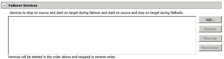 Failover Services This section is not applicable to clustered environments.