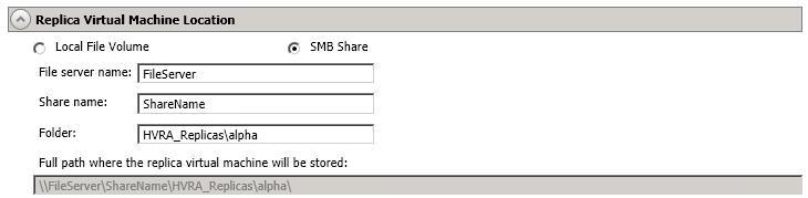 Local File Volume Select this option if you want to store the new virtual server on a local volume on the target.