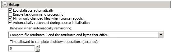 Server setup properties Server setup properties indicate how the server will act on startup and shutdown.