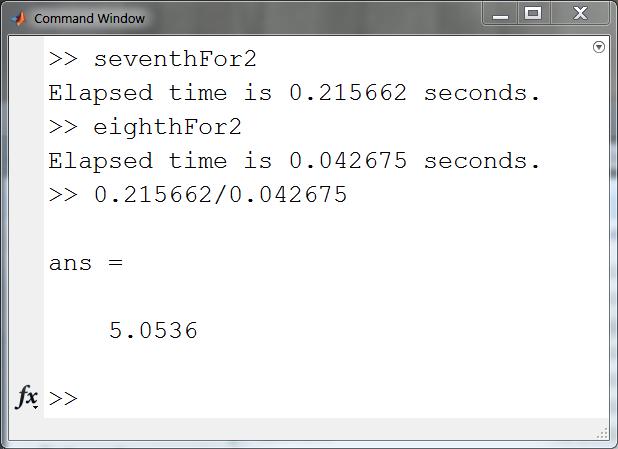Numerical results are identical Second script preallocates the velkmhr variable Runs > 5x faster!
