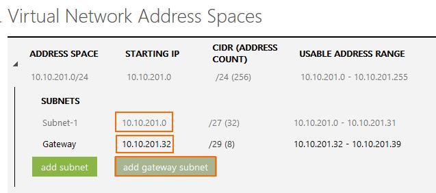 17. Starting IP Enter the first IP of the IP Range for the subnet. E.g., 10.10.201.0 CIDR(ADDRESS COUNT) Select the subnet mask from the list. E.g., /24 for 256 IP addresses.