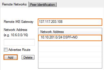 VPN Gateway created in Step 2. E.g., 137.117.205.