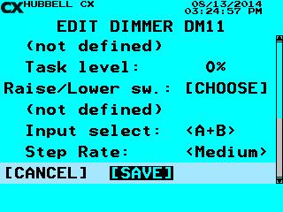 SELECT Dimmers and press ENTER to access the EDIT DIMMER screen 4. SELECT the desired Dimmer. Create a Name using the Keypad. DIM TO OFF 1. SELECT Dim-to-off: <Disabled>.