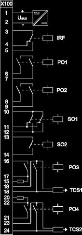 circuit supervision; also to be used with double-pole operation Two signal output contacts