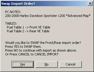 CHAPTER 3 WinPV Menus 6 Click Yes to swap the Front/Rear import order. Or Click No to import as shown in the window.