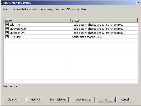 WORKING WITH WINPV WinPV Menus 3 Click the box next to the tune items you would like to import.