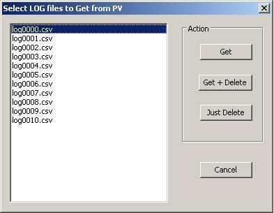 WORKING WITH WINPV WinPV Menus To Get a Log from the Power Vision 1 Select PowerVision >Get Log from PV or click the Get Log button. 2 Select the log file you wish to get from the Power Vision.