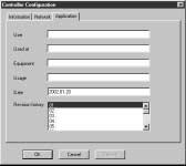 2 Manager Functions 2.2.4 Creating PLC Folders Application Tab Page Settings Setting Customer Used at (User) Equipment Usage Date Revision history Details Enter the client name up to 32 characters maximum.
