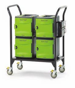 Modular Cart - holds 32 devices (FTT632) Sturdy cart with two handles for ease of mobility Tubs break apart using clips - 2 lower tubs are permanently