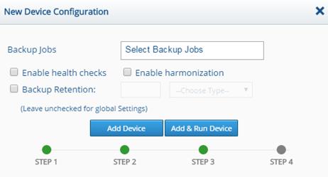 Figure 94: New Device Configuration Dialog Box - Step 2 of 4 3. Complete the Vendor, Product, Version, and Backup Type fields, and click Next.