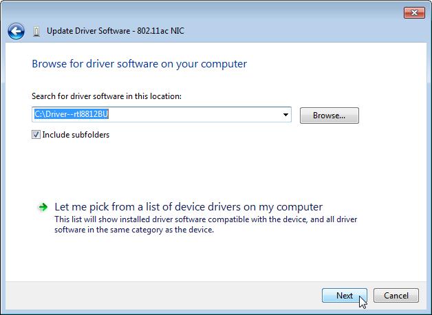 5. Click the button Next to install the driver,
