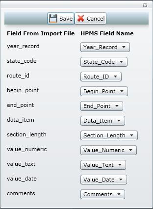 Import Specifics Route Specific and Field Mapper Screen Continued The Field From Import File shows the header in the file being