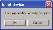 SOFTWARE CONFIGURATION Deleting an input device A defined input device is deleted by activating the device in the Inputs tab, and then