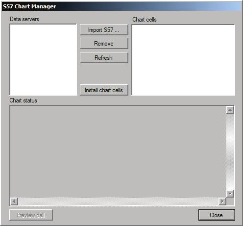 GETTING READY TO USE THE SYSTEM 1 Press the Import S57 key in the S57 Chart Manager dialog to