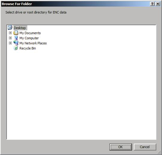 Make sure you select the folder that contains the ENC root folder