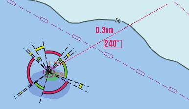 Ensure that the direction for the line is the same as read when pointing the compass to the lighthouse 6 Go back to the Lines Of Position dialog,