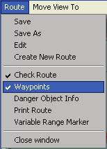 WORKING WITH ROUTES The lower part of the window contains the waypoint table for active route. When a new route is to be created, the waypoint table is empty.
