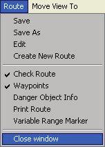 The toolbar keys in Route Editor window have the following function: Key Function Shortcut key Ref. page Drop down list used for selecting chart scale.