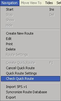 Use the following procedure to start the quick route function: 1 Select the Navigation menu followed by the Create Quick Route command. The function may also be started by tapping the F1 key.