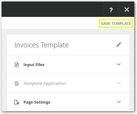 At the end of the configuration, click on SAVE to save the template in the Main tab.