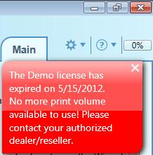 Figure 58: License expired A check for license update or the update of the recurring volume is normally done at start of OMS-100,