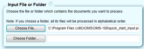 1 Input File or Folder The wizard will start with an empty screen with no input file displayed yet: Figure 73: Main screen: choose file or folder The right side contains the area to define the input