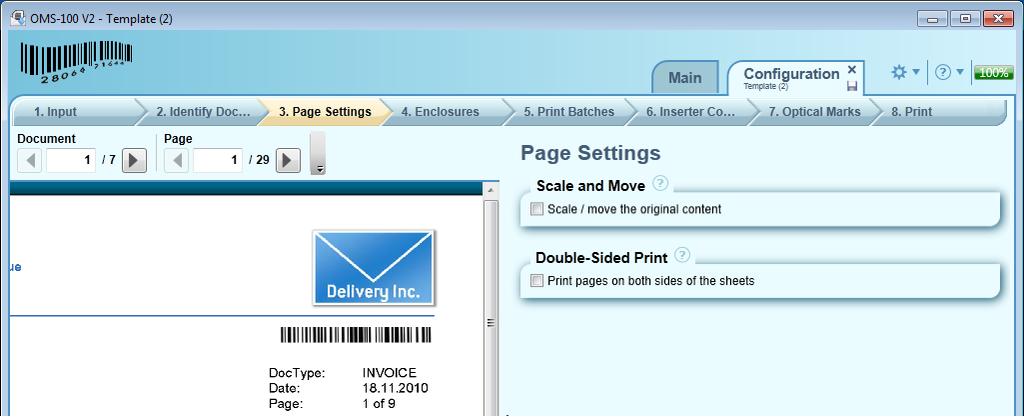 3.4 Step 3 - Page Settings Vol. 3 Operating Scaling a document may be necessary if the original content does not provide the needed space to add an optical mark.