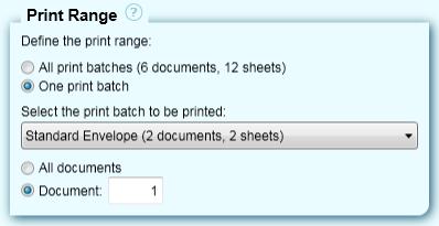 2 Print Range Select if you want to print All print batches or just One print batch. If One print batch is selected, please Select the print batch to be printed from the drop-down list, too.