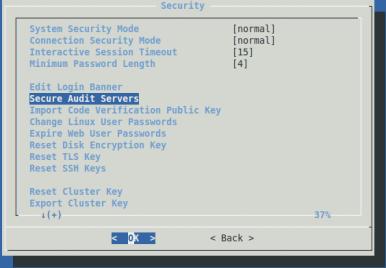 Remote Audit Servers System log messages can be sent to a remote log server.
