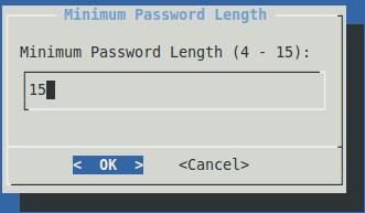 Configure Minimum Password Length Administration account is able to define the minimum