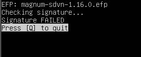 10) If the EFP is corrupted it will display the following message: