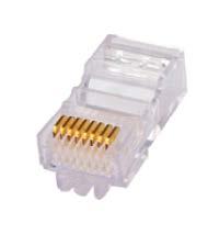 CAT 5 and 3, 8-position plug (MP-88_-_-_) Each kit includes: - () Modular plug assembly Packaged either 500 or 00 to bag Use appropriate size modular plug boot for cable diameter 8-position round,
