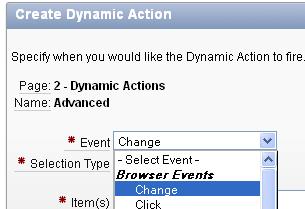 Dynamic Actions - Advanced Event