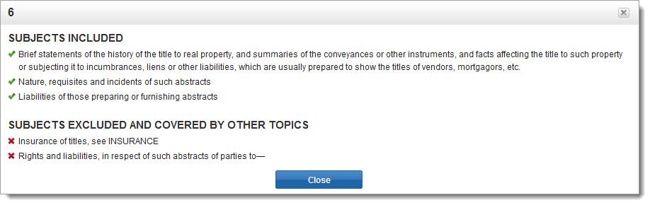 for published opinions discussing points of law touching on your issue. ccess the West Key Number System 1 2 In the rowse section, click the Tools tab. t the Tools page, click West Key Number System.