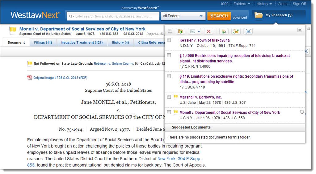 Project Folder Saving your documents to a project folder helps you organize your research and makes it easy to return to prior research.