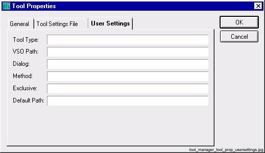 In the User Settings page of this dialog, it is possible to override the settings in the tool s settings file.