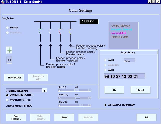 5 Configuring User Interface 1MRS751258-MUM Select the color element for