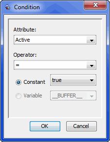 3 Define the following filter criterion settings: Element Attribute Operator Constant Description Element to compare with a constant or variable.
