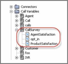 You have to create it by right-clicking Call Variables and selecting Add Call Variable Group. In this example it is called CallSurvey.