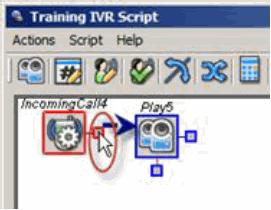 IVR Examples Creating an IVR Script The modules are now linked by the arrow.