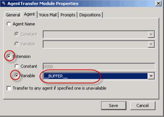 IVR Examples Using an Agent Extension in an IVR 6 Click Save.